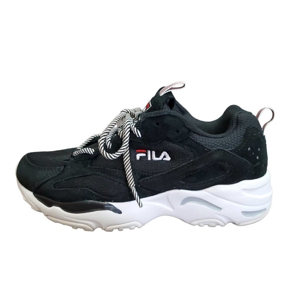 ❤️Fila Ray Tracer Black and White Boy's Sneakers
